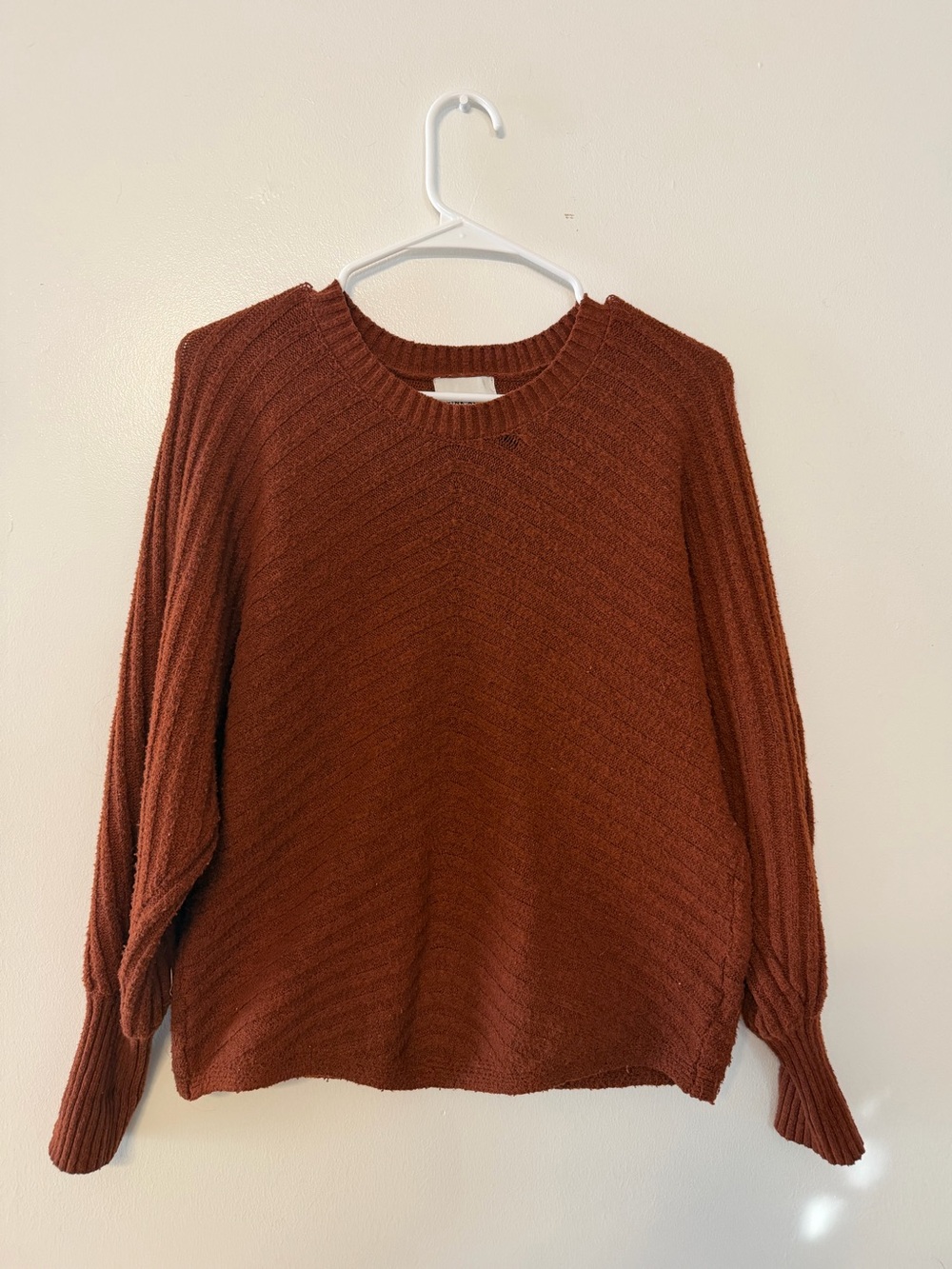 Pink Rose Women's Crewneck Sweater in Burnt Orange